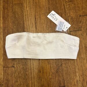 Satin crop top in cream